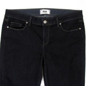 Paige Black Stretch Mid Rise Straight Skinny Jeans